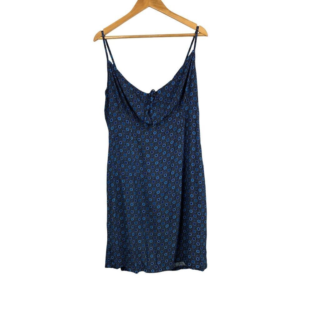 Xhilaration Blue & Black Sleeveless Slip Dress Large